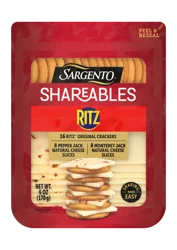 Sargento Shareables Pepper Jack/monterey Jack Sliced Cheese With Ritz Crackers, 6 Oz - 6 OZ