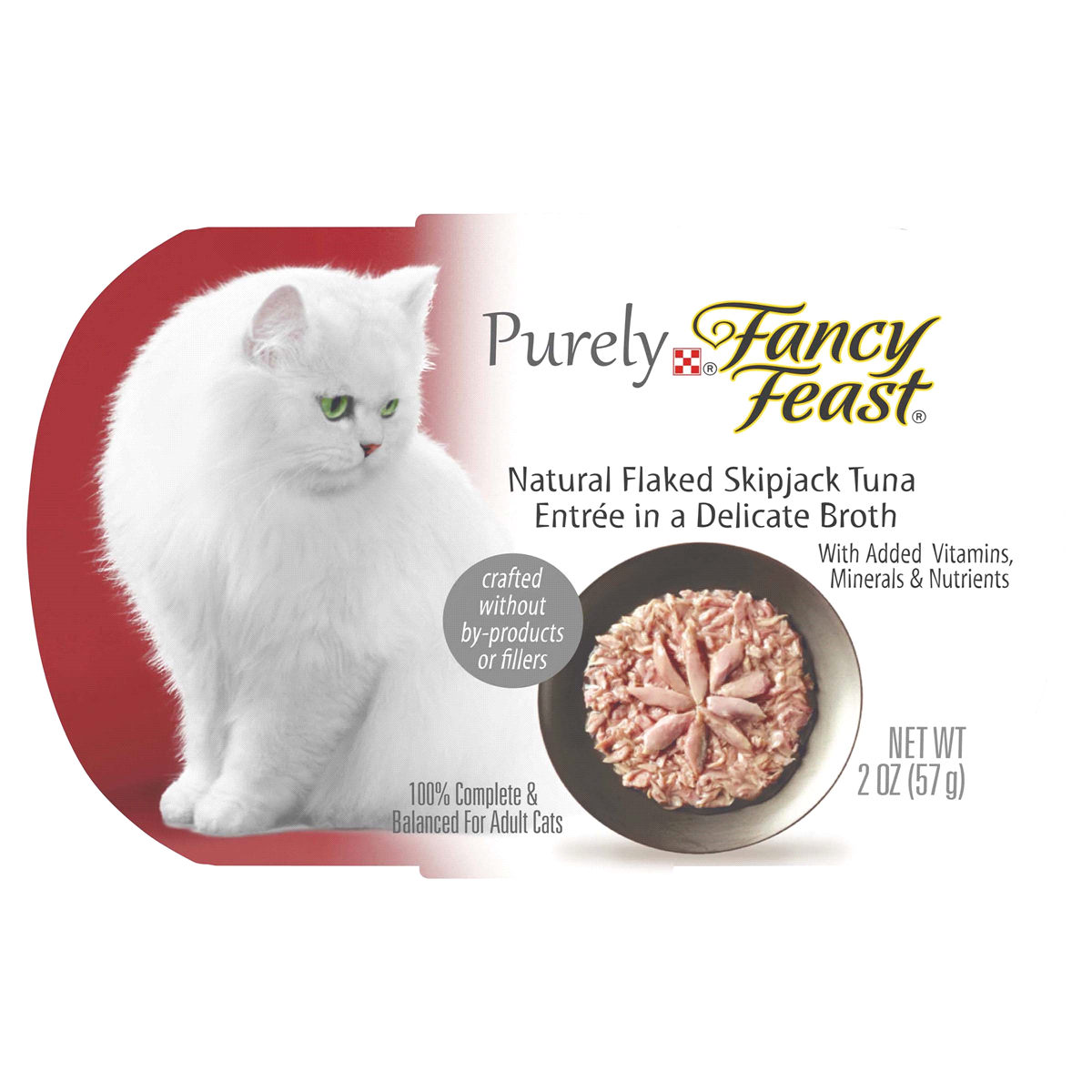 slide 1 of 9, Fancy Feast Natural Flaked Skipjack Tuna Entree Wet Cat Food Tray, 2 oz