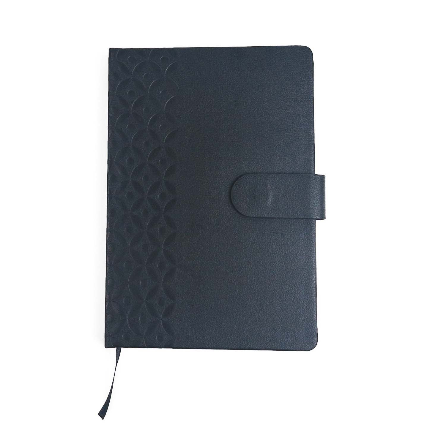 slide 1 of 1, U Style Faux Leather Debossed Journal - Black, 6.75 in x 8.5 in