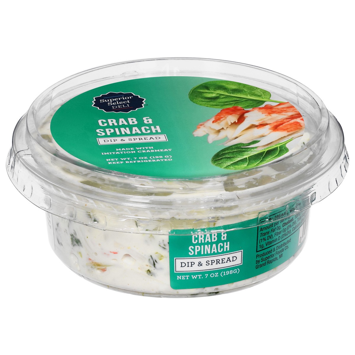 slide 14 of 14, Superior Select Crab & Spinach Dip & Spread 7 oz, 7 oz