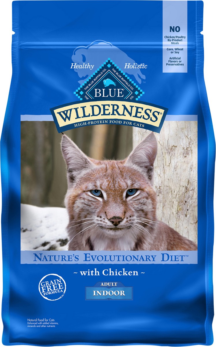 slide 3 of 5, Blue Buffalo Wilderness Chicken Adult Indoor Cat Food, 4 lb