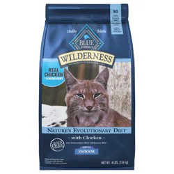 Blue Buffalo Wilderness Nature''s Evolutionary Diet High-Protein, Grain-Free Natural Dry Food for Adult Cats, Chicken, 4-lb. Bag