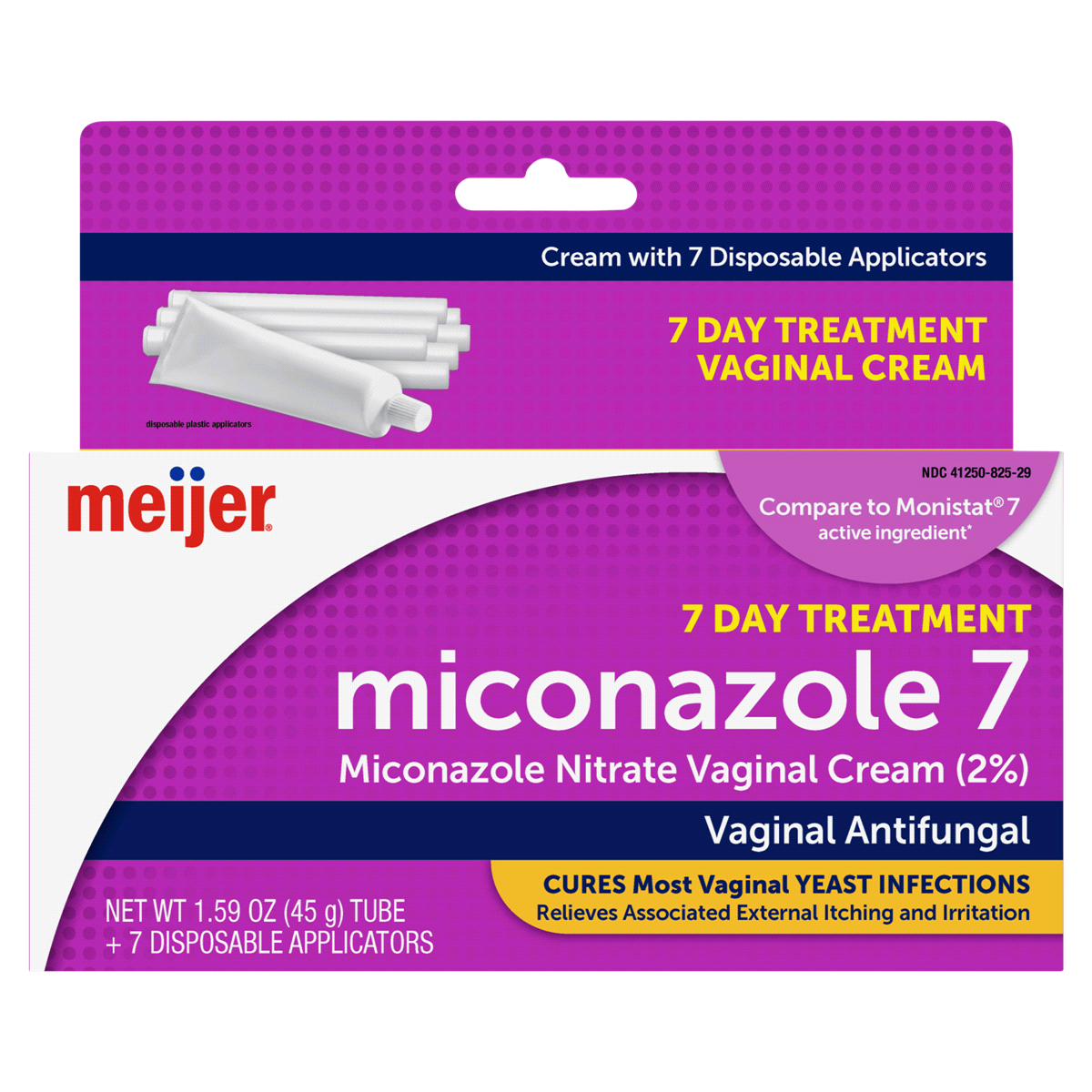 slide 1 of 25, Meijer Miconazole 7, Miconazole Nitrate Vaginal Cream (2 Percent), 1.59 oz