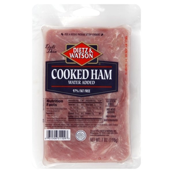 slide 1 of 3, Dietz & Watson Gourmet Lite Cooked Ham, 7 oz