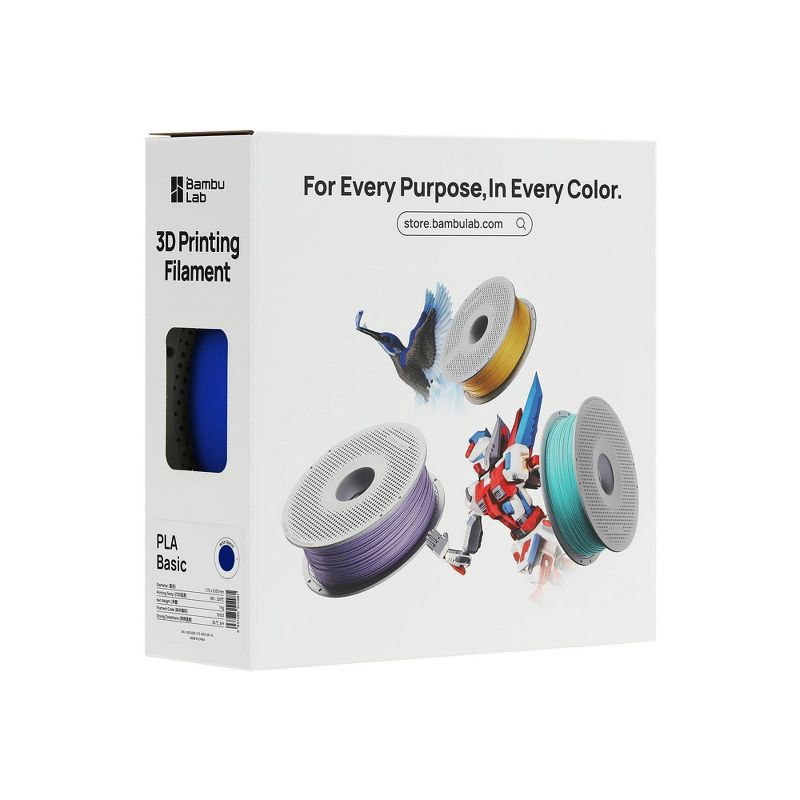slide 1 of 4, Bambu Lab PLA Basic-Blue- with Spool, 1 ct
