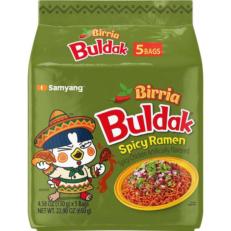 slide 1 of 4, Samyang Buldak Birria Spicy Ramen - 22.9oz/5ct, 22.9 oz; 5 ct