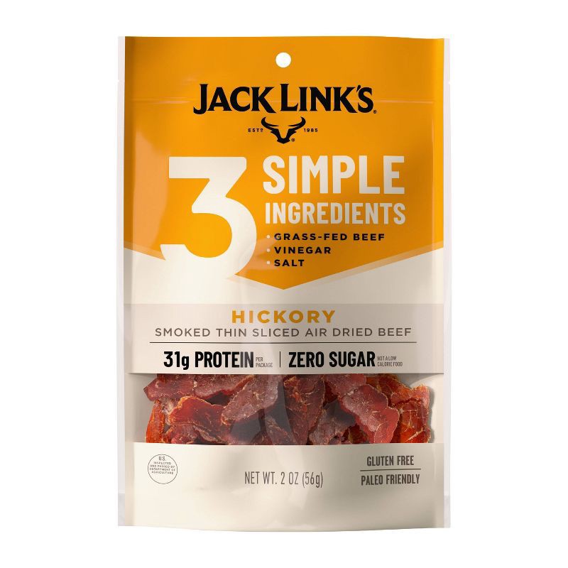 slide 1 of 9, Jack Link's Hickory Smoked Air Dried Jerky Steak Strips - 2oz, 2 oz
