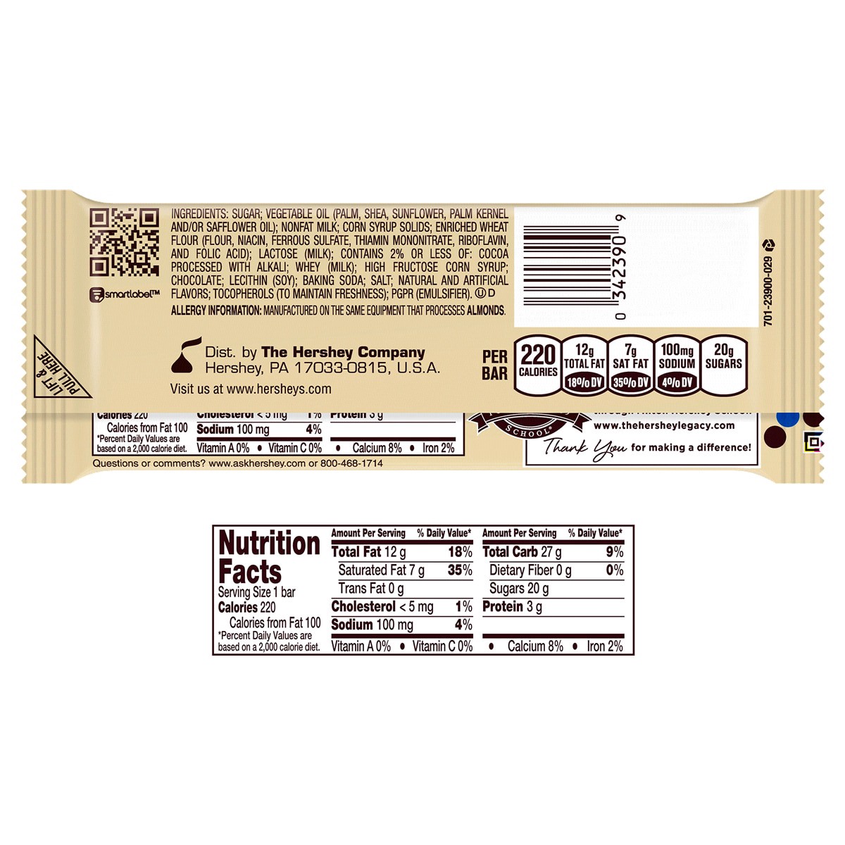 slide 2 of 2, Hershey's Cookies 'n' Creme Candy Bar, 1.55 oz, 1.55 oz