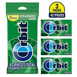 Orbit Sugar Free Chewing Gum Spearmint Multipack - 3-14 Count