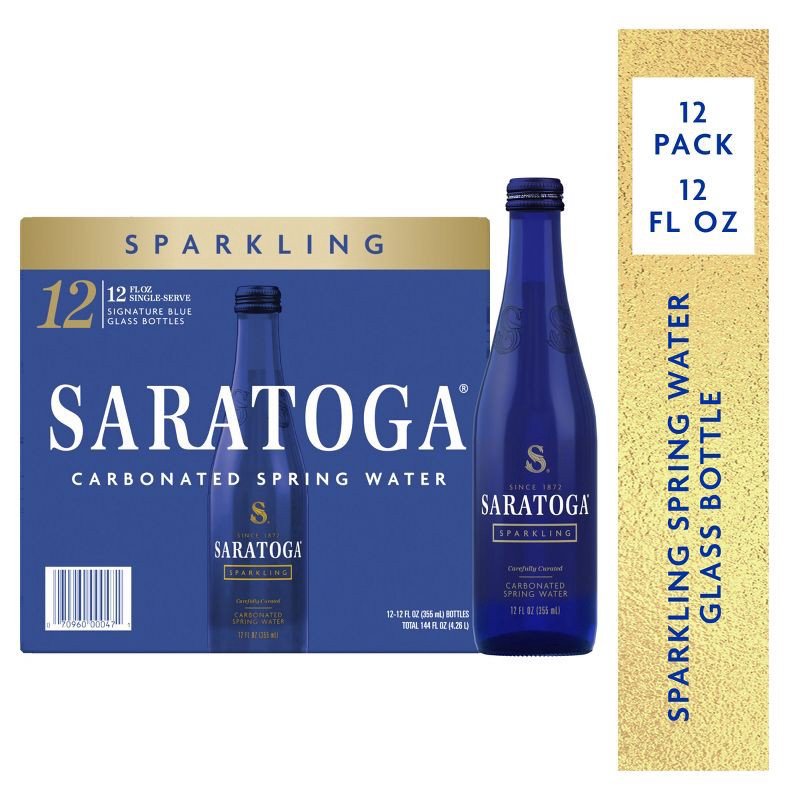 slide 1 of 11, Saratoga Sparkling Spring Water Bottles - 12 Pack/12 Oz Glass Bottles, 12 ct; 12 oz