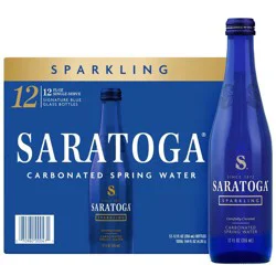 Saratoga Sparkling Spring Water Bottles - 12 Pack/12 Oz Glass Bottles