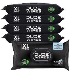Dude Wipes Personal Wipes Fragrance Free Plus Odor Control - 5pk/48ct