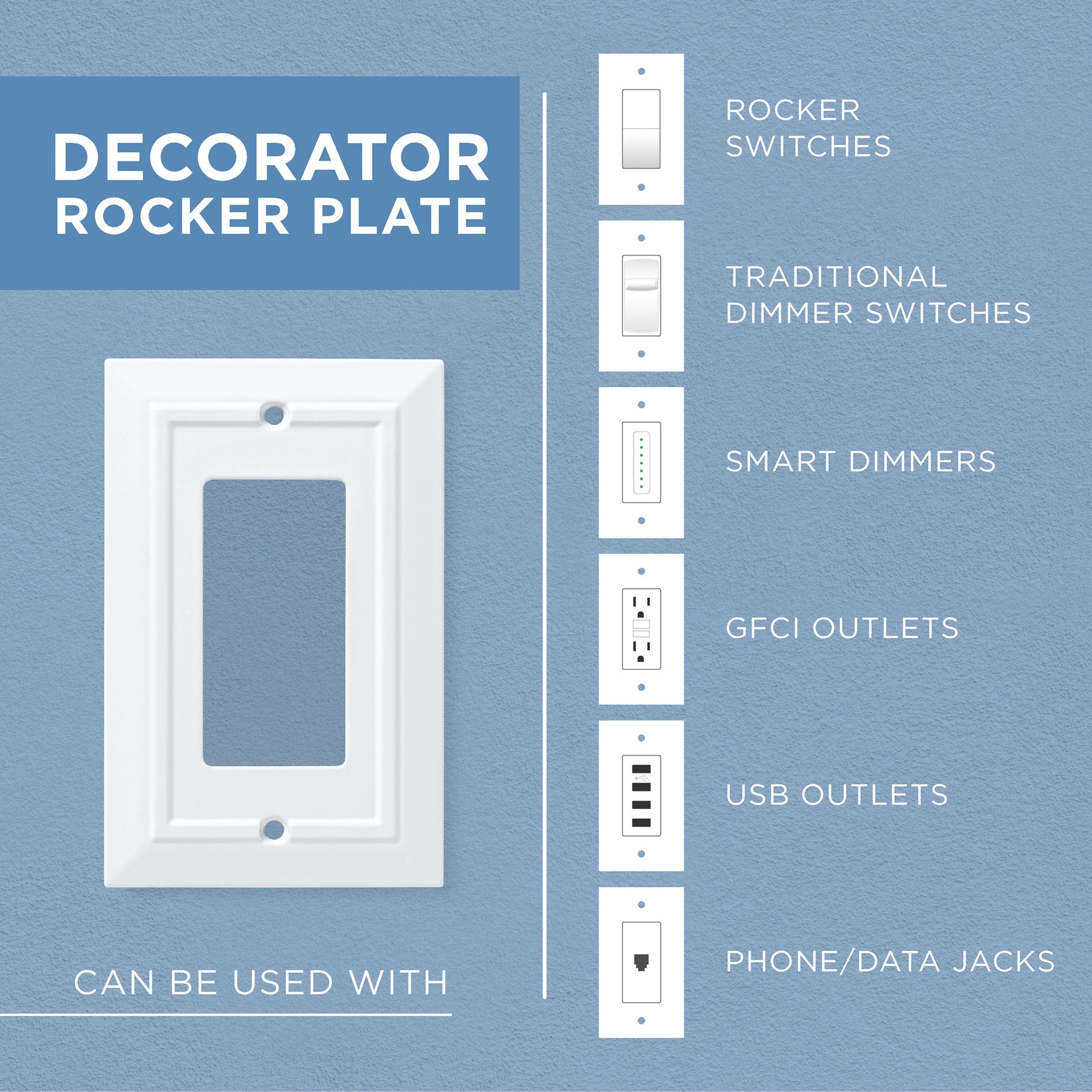 slide 6 of 6, allen + roth Wood Square 2 -Gang Midsize Size Light wood Wood Indoor Decorator Wall Plate, 1 ct