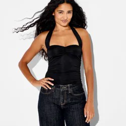 Women's Portrait Halter Top - Wild Fable™ Black L