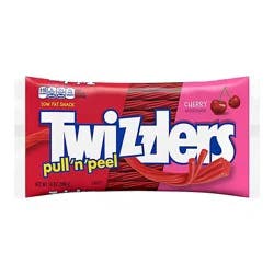 Twizzlers Pull N Peel Cherry Flavored Licorice Style Low Fat Candy Bag - 14 Oz