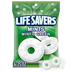 Life Savers Wint O Green Breath Mints Hard Candy In Bag - 6.25 Oz