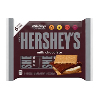 slide 1 of 7, Hershey's Milk Chocolate S'mores Candy Bars - 6-1.55 Oz, 6 ct; 1.55o