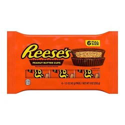Reese's Milk Chocolate Peanut Butter Cups, Candy Packs - 6 - 1.5 Oz