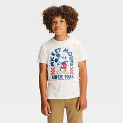 Boys' Disney Mickey Mouse "Since 1928" Short Sleeve Graphic T-Shirt - Cream S