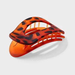 Tortoise Print Oval Shape Shovel Hair Clip - Universal Thread™ Brown
