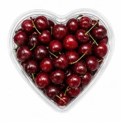 Fresh Sweet Dark Cherries in Heart Shaped Clamshell - 1lb