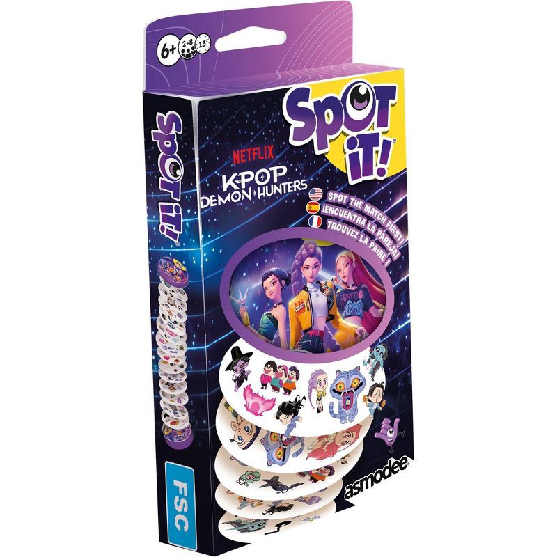 slide 1 of 3, Asmodee Spot It! K-Pop Demon Hunters Card Game, 1 ct