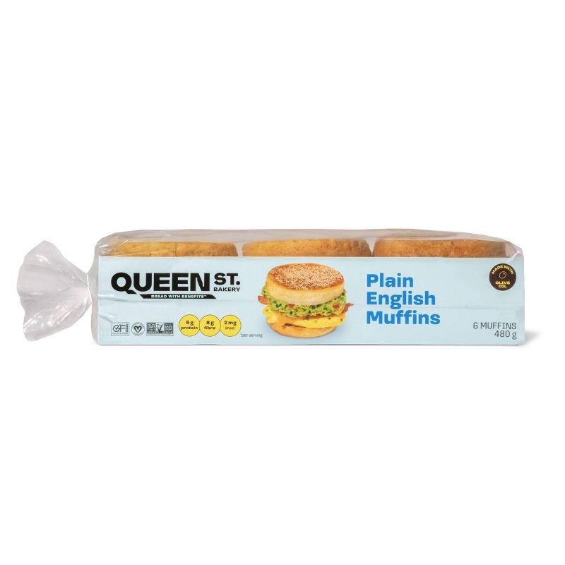 slide 1 of 6, Queen Street Bakery Gluten Free Plain English Muffins - 16.93oz, 16.93 oz