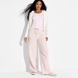 Zoe+Liv Women's Graphic Sweatpants - Pink Striped M