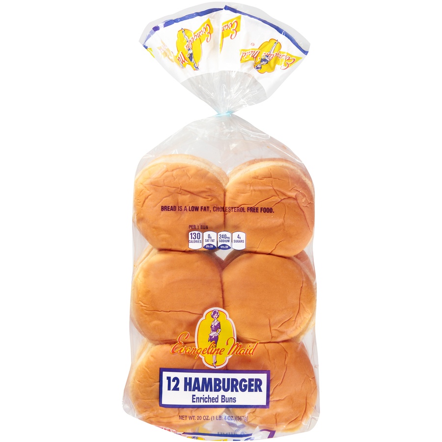 slide 1 of 8, Evangeline Maid Hamburger Buns, 12 ct