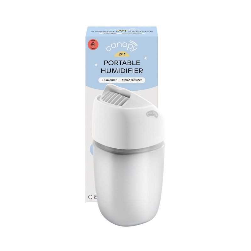 slide 1 of 11, Canopy Mist Free Travel Humidifier- Travel Size, Includes Aroma Diffusion, Dishwasher Safe, Mold Inhibiting - 0.5L - White, 0.5 liter
