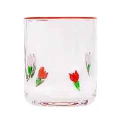 Madison Home 16 fl oz Icon Glass Tumbler Pink Tulips