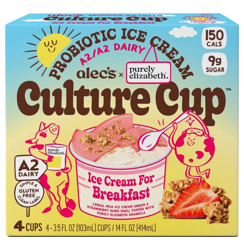 slide 1 of 8, Alec's Ice Cream Alec's x Purely Elizabeth Ice Cream for Breakfast Culture Cup - 14 fl oz/4ct, 14 fl oz; 4 ct
