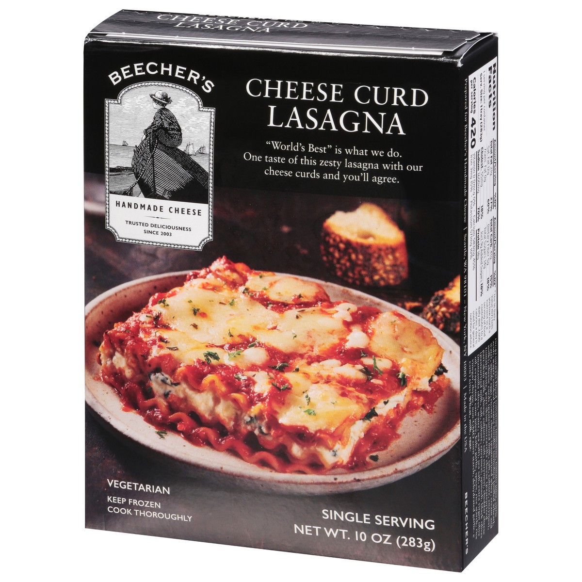 slide 10 of 14, Beecher's Vegetarian Cheese Curd Lasagna 10 oz, 10 oz