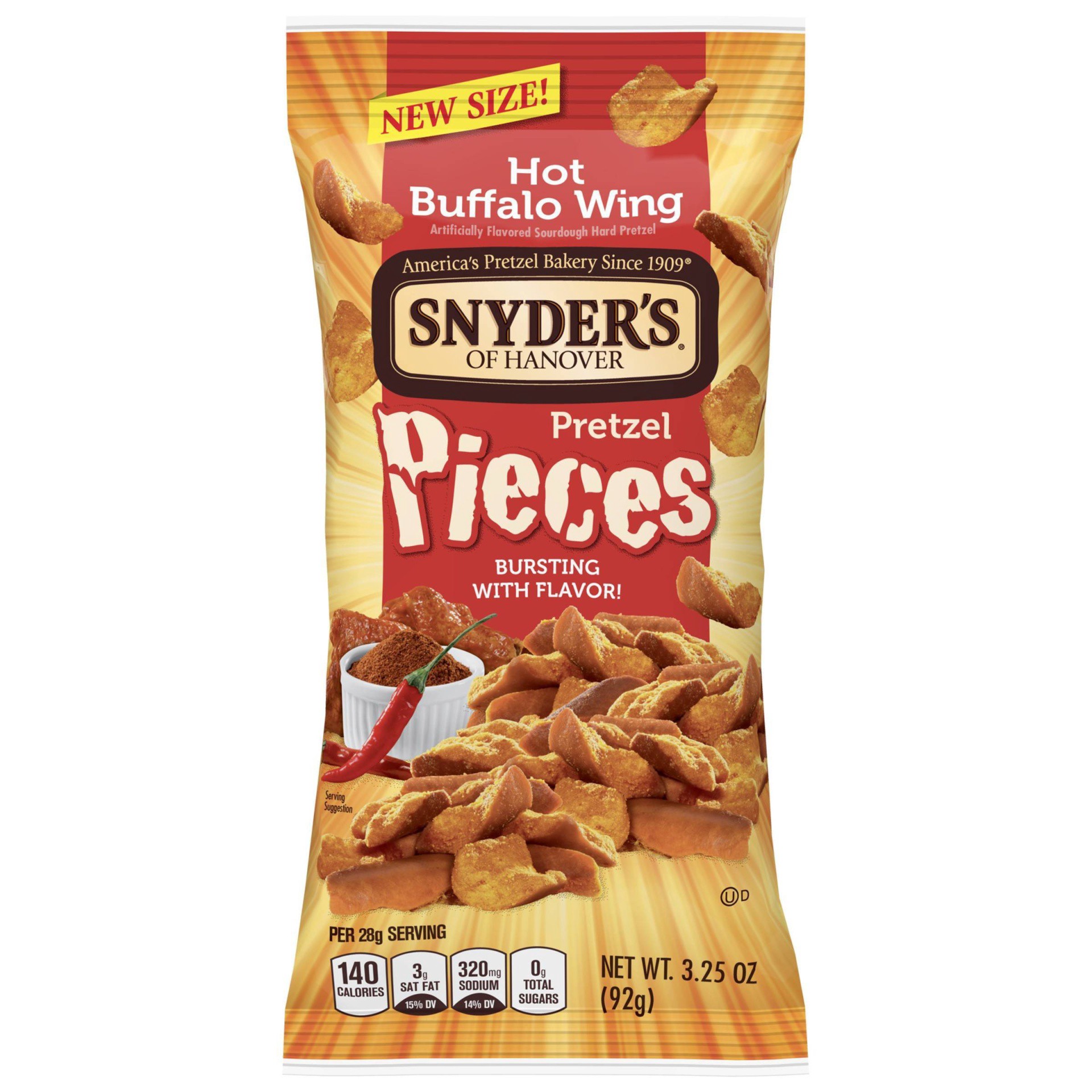 slide 1 of 5, Snyder's of Hanover Pretzel Pieces, Hot Buffalo Wing, 3.25 oz, 3.25 oz