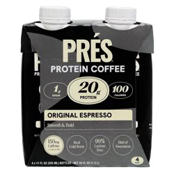 Pres PRÉS Original Cold Brew Protein Coffee - 20g Protein - 4pk/11 fl oz