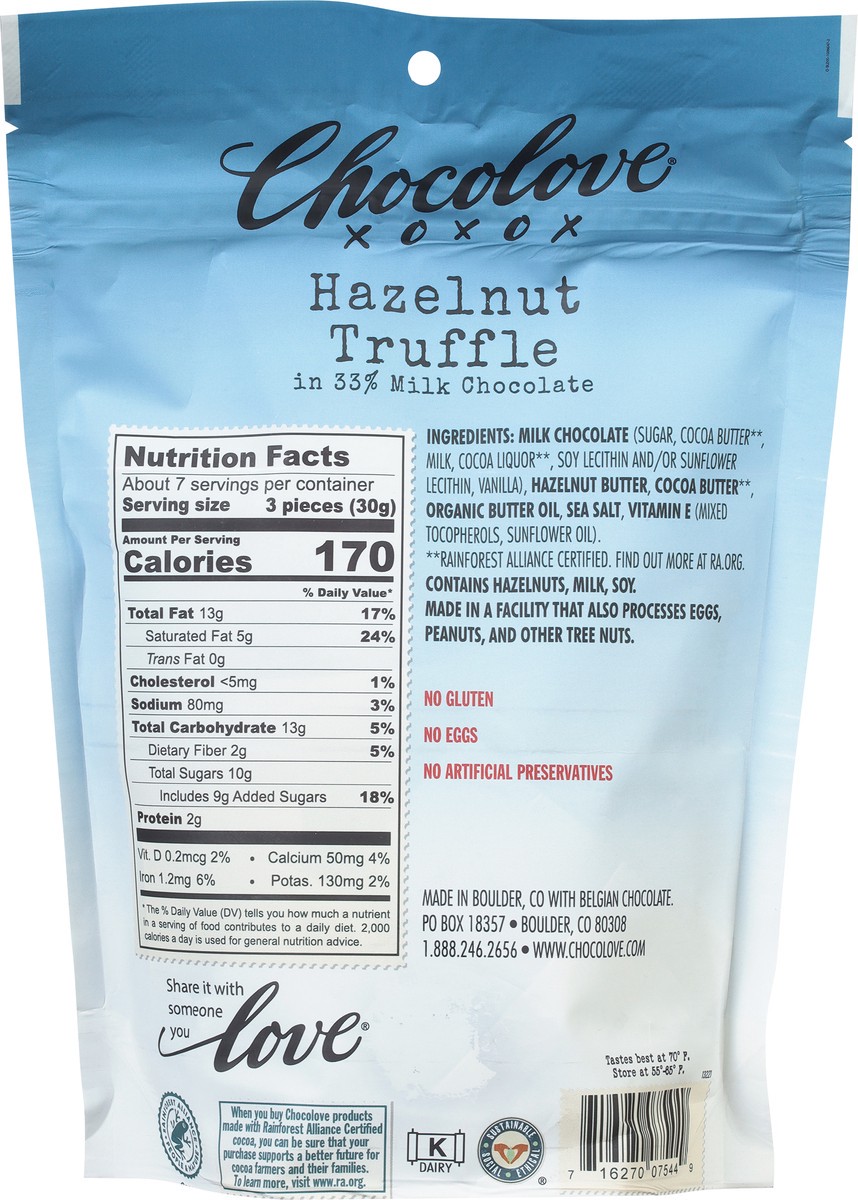 slide 7 of 9, Chocolove Bites Hazelnut Truffle In 33% Milk Chocolate - 7.05 oz, 7.05 oz