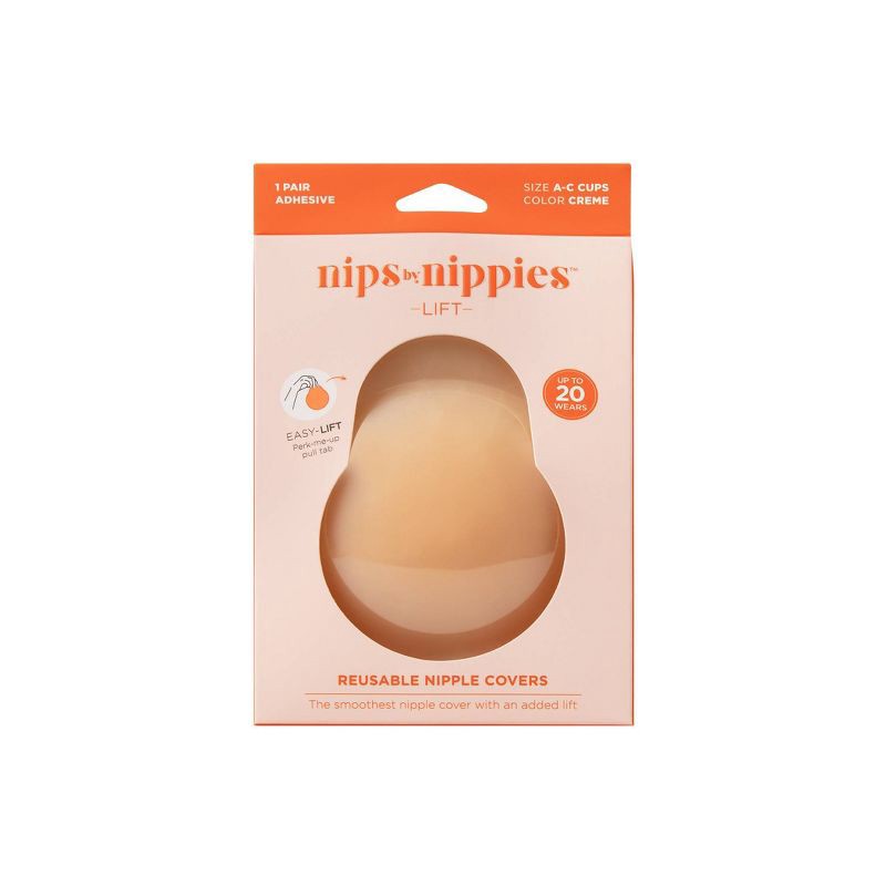 slide 1 of 10, Nips by Nippies Women's Reusable Adhesive Lifting Nipple Covers - Cream D, 1 ct