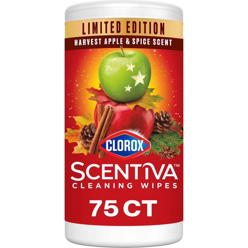 slide 1 of 9, Clorox Harvest Apple & Spice Scentiva All-Purpose Cleaning Wipes - 75ct, 75 ct