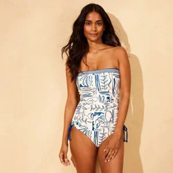 Women's Amalfi Print Tricot Tunneled Medium Coverage One Piece - Shade & Shore™ Blue XL