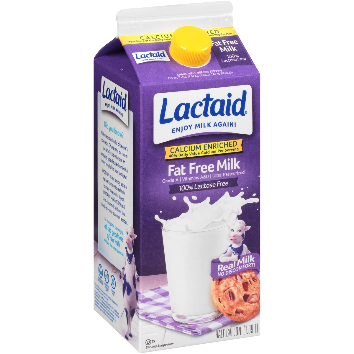 Lactaid Fat Free Milk, Calcium Enriched 64 oz | Shipt