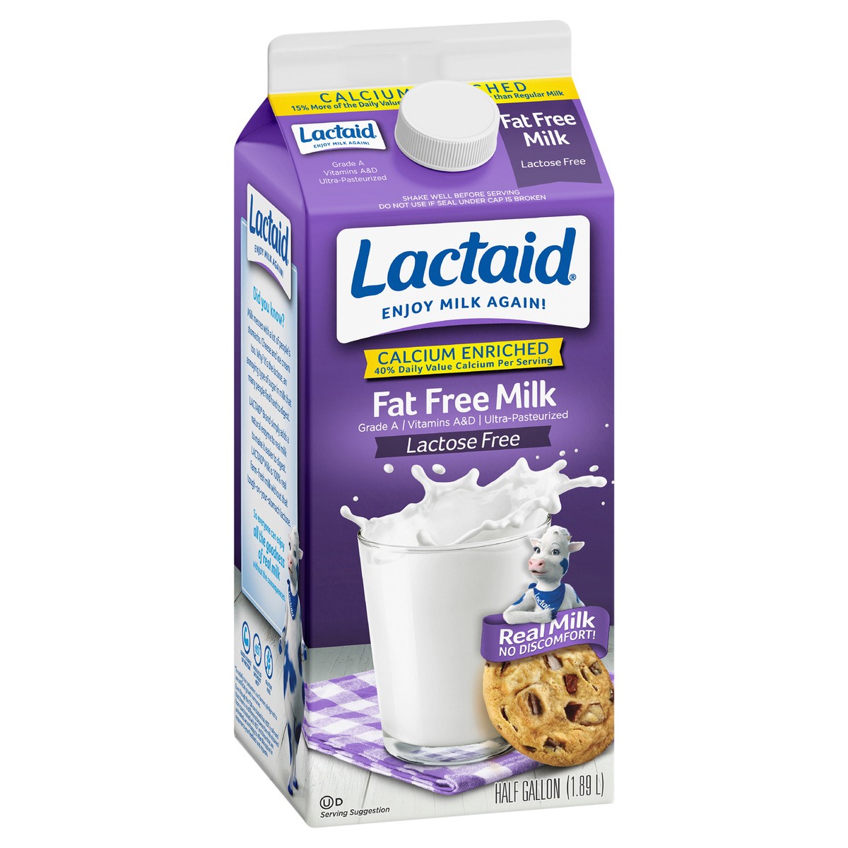 slide 2 of 9, Lactaid Fat Free Milk, Calcium Enriched, 64 oz, 64 oz