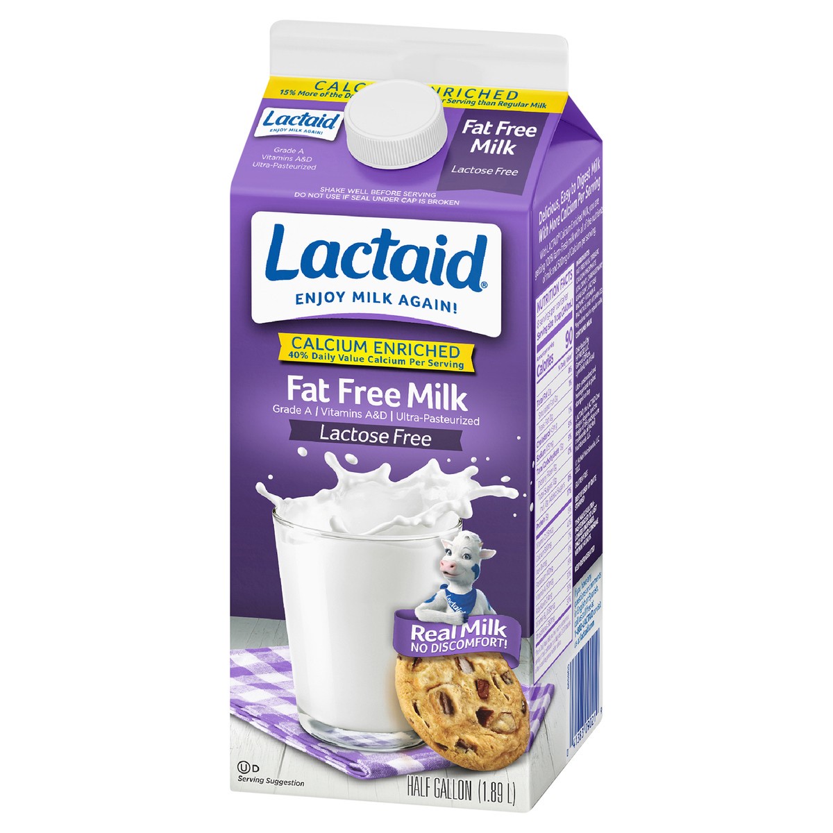 slide 9 of 9, Lactaid Fat Free Milk, Calcium Enriched, 64 oz, 64 oz