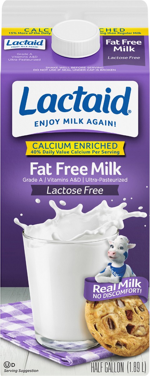 slide 6 of 9, Lactaid Fat Free Milk, Calcium Enriched, 64 oz, 64 oz