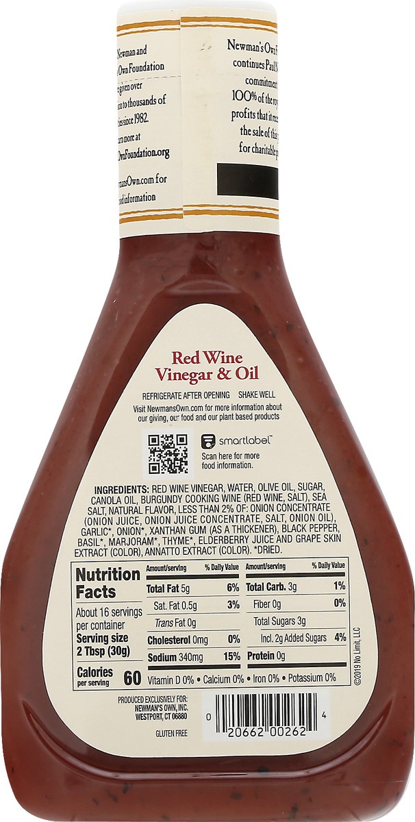 slide 6 of 13, Newman's Own Red Wine Vinegar & Oil Vinaigrette 16 oz, 16 oz