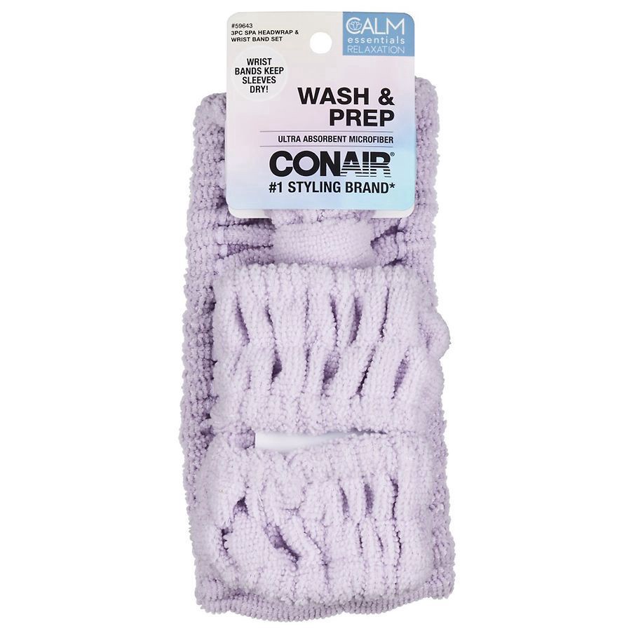 slide 1 of 1, CONAIR 3Pc Spa Headwrap W Wrist Bands, 1 ct