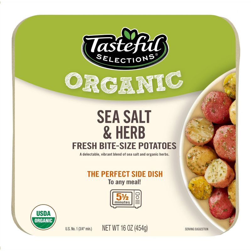 slide 1 of 2, Tasteful Selections Organic Salt & Herb Bite Sized Potatoes - 16oz, 16 oz