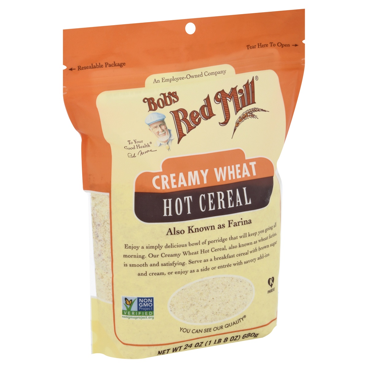 slide 2 of 10, Bob's Red Mill Creamy Wheat Farina Hot Cereal, 24 oz