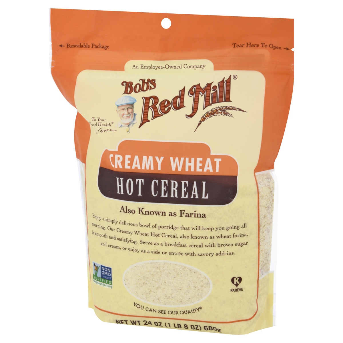 slide 3 of 10, Bob's Red Mill Creamy Wheat Farina Hot Cereal, 24 oz