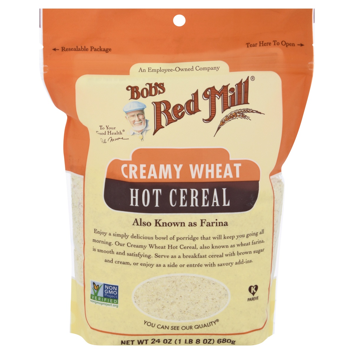 slide 1 of 10, Bob's Red Mill Creamy Wheat Farina Hot Cereal, 24 oz