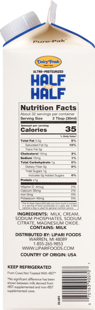 slide 8 of 9, Dairy Fresh Cream Half And Half, 32 oz